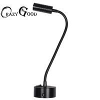 CrazyGood Bedroom sitting room lamp switch black 3W 30 centimeters LED button switch, the light is soft The computer the ark