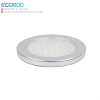 new top fashion aluminum3w led round under cabinet battery spot lights 9.5-30v warm white/cool white(2ps/lot)