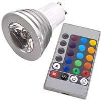 3W GU10 16 Colors Changing RGB LED Light Bulb With Remote