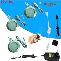 Dimmable 3-5pcs DC 12v 1.5W 5630led LED Puck/Cabinet Light,LED spotlight+1 connect wire+12v 12A RF led dimmer+12v 2a adapter