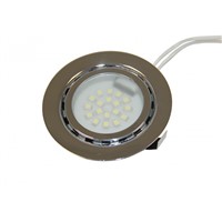 Recessed installation DC 12v 50pcs/lots 1.5W LED Puck/Cabinet Light,LED spotlight with 18pcs 3528 leds,Milky cover,dhl shipping