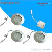Recessed installation DC 12V 3pcs/lots 1.5W with 18pc 3528 leds LED Puck/Cabinet Light,LED spotlight+1PC connector line(none pow