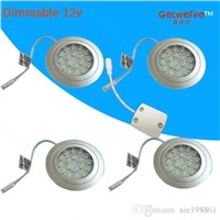 NEW Recessed installation DC 12v 4pcs/lots 1.5W LED Puck/Cabinet Light,LED spotlight with 18pc 3528 leds+1PC connector line