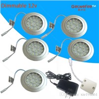 Recessed installation DC 12v 5pcs/lots 1.5W LED Puck/Cabinet Light,LED spotlight with 18pc 3528 leds+1PC connector line+1pc 12v1