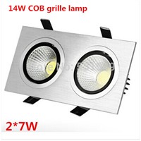5pcs Freeshipping 14W Ceiling type,LED Grille lamp,7*2W COB led ceiling  lamp