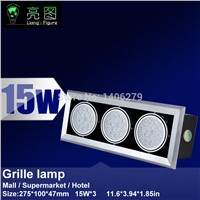 15W*3 LED Grille lamp AC85-265V ceiling lamp energy saving LED downlight spotlight