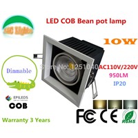 Dimmable AR80 10W LED Bean Pot Light COB LED Grille Lamp Highlighted LED Bean Gallbladder Lamp Warranty 3 Years 4Pcs a lot