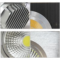 Dimmable/N 6W/10W/14W/20W/30W LED COB Recessed Light Dual Head Grille Lamp Hotel Living Room Black Shell