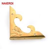 30PCS NAIERDI Gold Corner Bracket Book Scrapbooking Album Corner Protector Carved Metal Crafts For Furniture Decorative Hardware