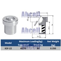 KSF-22 22mm base mounting carbon steel 70/80kgs ball bearing with 60kgf Spring Loading Capacity KSF22 Ball Transfer Units