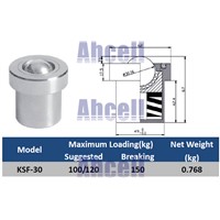 KSF-30 30mm base mounting carbon steel 100/150kgs ball bearing with 120kgf Spring Loading Capacity KSF30 Ball Transfer Units