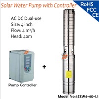 DC AC Dual-Use 4inch 1100W  Brushless high-speed solar water pump with flow 4T/H, head 40M for farm and house use