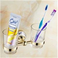 Bathroom Accessories,Fashion ceramics Gold Finish Toothbrush Tumbler&amp;amp;amp;Cup Holder,Creative Design,wall mounted Bath product
