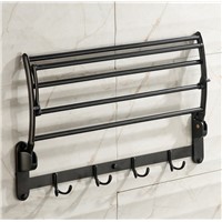 2016  Stainless steel Material Black Finish Design Towel Rack,Bathroom Accessories Towel Bars Shelf,Vintage Folding Towel Holder