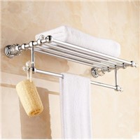 Solid Copper Luxury Crystal Chrome Plating Design Towel Rack, Modern Bathroom Accessories Towel Bars Shelf ,Bronze  Towel Holder