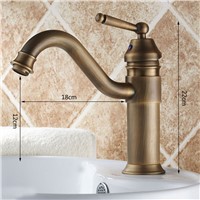 Antique Brass Single Handle Swivel Spout Bathroom Basin Faucet Washbasin Mixer Tap Countertop Mount