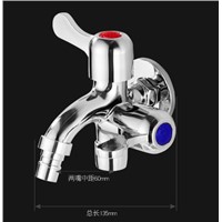 Two Function Dual Spout Washing Machine Laundry Faucet Water Tap Chrome Finish