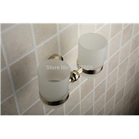 Ceramic One Cup Golden Tumbler Holder for Bathroom Collections