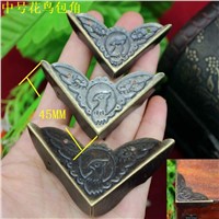 45MM Packaging corners Antique Hardware  Bird retro corners  Wooden  Box Corner  wrap angle Wholesale