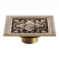 12*12cm  New Arrival Antique Bronze Finish Fashion Design Euro Square Floor Drain Shower Drain Bathroom Furniture  HJ-8701T