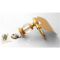 luxury crystal &amp;amp;amp; brass gold paper box roll holder toilet gold paper holder tissue box  Bathroom Accessories