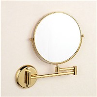 Bath Mirrors 8 Inch Dual Golden Mirrors 1x3 Magnifier Copper Cosmetic Bathroom Double Faced Wall Mounted Make Up Mirror 1308A