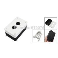 Black White Plastic Two Push Button Switch Control Station Box Case F
