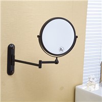 Bath Mirrors 8&amp;amp;#39; Round Wall Makeup Mirror 3X1 Magnifying Mirrors Black Brass Double Side Beauty 360 Rotate Bathroom Mirror 1548