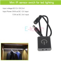 Black DC12V~24V IR Motion sensor LED Light Switch Wardrobe Cabinet Sensor Lamp Cupboard Home for LED lighting  012
