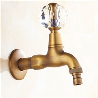 Extra Long Antique Ceramic Wall Mount Garden Faucet Laundry Mop Sink Washing Machine Faucets Cold Tap