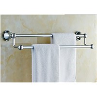 60CM Stainless Steel Towel Rack Double Bar Towel Rack Thickening Bathroom Accessories