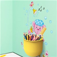 DIY Wall Stickers,Multifunctional Tubular Container,Wall Sticker for Bathroom/Bedrood,Wall Stickers with Toothbrush/Pen Holders