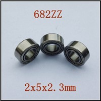 200pcs/lot  682ZZ miniature ball bearing 682 682Z 682-2Z 2*5*2.3 shielded cover deep groove ball bearings 2x5x2.3mm