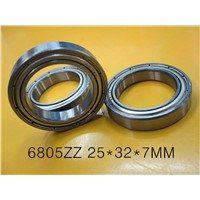 50pcs/lot  6805ZZ  thin wall bearing  6805  6805Z 61805ZZ  shielded ultra-thin deep groove ball bearings 25x37x7 mm