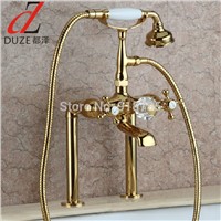 Luxury Brass Deck Mounted Bathtub Faucet, Stand Bathtub Mixer, Bronze Finish Bathtub Tap 20013-499