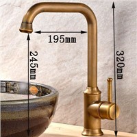 New Arrival Vintage Style Bathroom Basin Sink Faucet Antique Brass Mixer Tap Single Handle Single Hole Solid Brass Deck Mounted