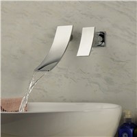 Hahn tap robinet bath faucet grifo Contemporary Chrome Finish Waterfall Wall Mount Stainless Steel Bathroom Sink Faucet