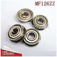 50pcs/lot  Flanged bearing   MF126ZZ  /  LF1260ZZ  miniature flange ball bearings  6*12*4 mm