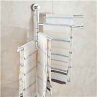 Solid Space Aluminium Wall Mounted Bathroom 4 Bars Swivel Towel Rack Holder Bathroom asscessories Flexible Towel Rail