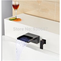 Oil Rubbed Bronze Waterfall Led Basin Faucet Single Lever Mixer Tap