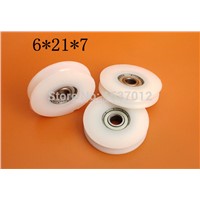 With the U slot bag rubber plastic nylon bearing embedded 696 diameter 6 * 21 * 7 U H plastic pulley grooves