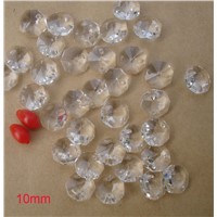 100pcs/lot 10mm small size crystal octagon chandelier beads in 2 holes crystal chandelier part lighting decoration accessories