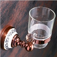 Antique Style Solid Brass Bathroom Wall Mounted Toothbrush Cup Shelf Holder  SL-13