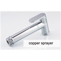 Copper Wall Mounted Three Way Bibcock With Toilet Sprayer And Flexible Hose For Bathroom