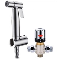 Stainless steel Hand held Bidet Hot Cold water Mixing Thermostatic valve toilet sprayer set