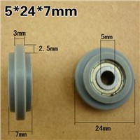 M5x24x7mm 625zz pack plastic Bearings Screw Pulley U groove durable nylon wheel POM 626ZZ without shaft