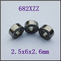 200pcs  682XZZ miniature ball bearing 682X  2.5*6*2.6 shielded cover deep groove ball bearings 2.5x6x2.6 mm