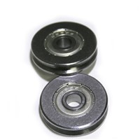 High quality Bearing Steel V Groved Wire Pulley Wheels Roller Deep Groove Ball Bearing , 5*22 *5mm , 5 pcs