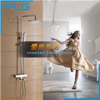 Luxury Temperature Control Thermostatic Shower Faucet Set Wall Mount 8&quot; Rainfall Shower Set Mixer Tap