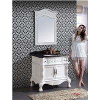 hot on sale white solid wood antique bathroom cabinet